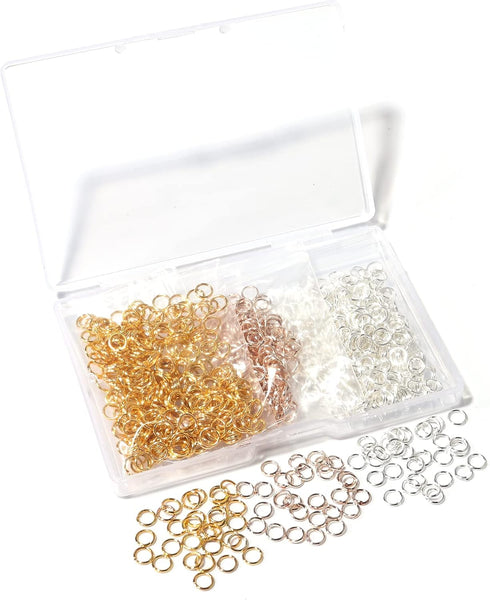 1000 Pcs 5mm Open Jump Rings Silver, Gold and Rose Gold Plated Jump Rings for Jewelry Making Iron Made Single Ring Bulk for DIY Craft Earring Neck...