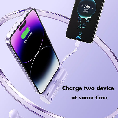 Mini Phone Charger 5500mAh Portable Power Bank,Dual USB-C Ports Cell Phone Power Charger, LCD LED Display Battery Compatible with iPhone 15/15 plu...