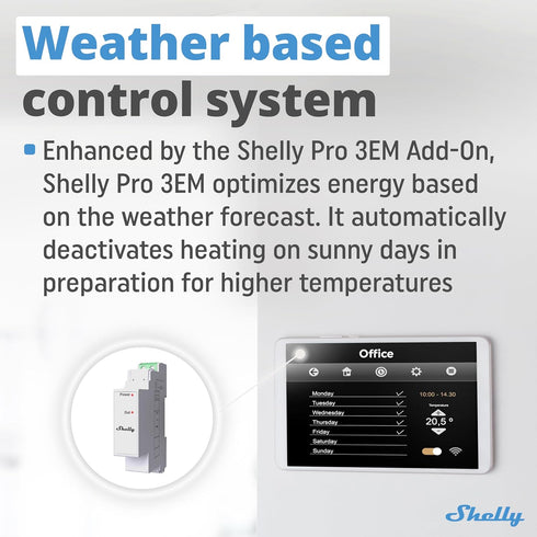 Shelly Pro 3EM Switch Add-On | Add-On Pro 3EM Dry Contacts DIN Rail Mounting | Home Automation | iOS Android app | No Hub Required | Solar Panels ...