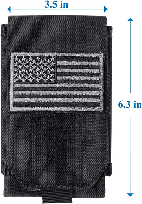 Black Tactical Molle CellPhone Pouch Case,Heavy Duty Waterproof Phone Holster Bag for iPhone 11 12 13 Pro Max Samsung S22 S21 S20 FE Note 20 A13 A...