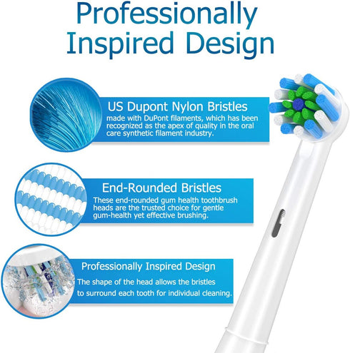 Replacement Toothbrush Heads Compatible with Braun Oral b 7000/Pro 1000/9600/ 5000/3000/8000/Genius and Smart Electric Toothbrush (white-8pcs)...