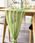 BOXAN Elegant 30x120 Inch Sage Green Sheer Table Runner 10Ft Chiffon Like Overlay for Bohemian Woodland Greenery Wedding Shower Party Decor, Chic ...