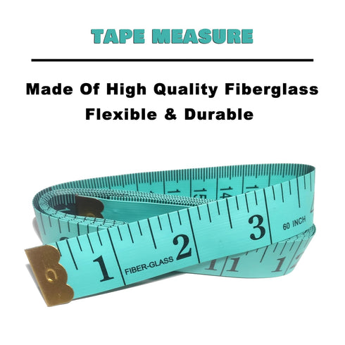 Tape Measure Body Measuring Tape, Soft Fabric Measuring Tape for Sewing Cloth Measurement, 60 Inch Double Scale Tailor Ruler for Weight Loss (Gree...