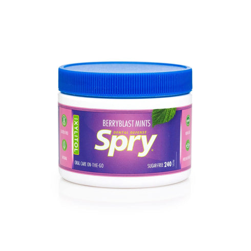Spry Xylitol Berry Blast Mints Sugar Free Candy - Promote Oral Health, Increase Saliva Production, Stop Bad Breath, Non-GMO, Gluten-Free, 240 Coun...