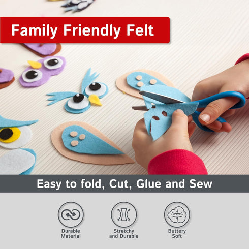 The Felt Store Craft Felt Assorted Sheets - 9" x 12" - 25-Piece Pack- Craft Fabric for DIY Arts & Crafts, Decorations - Soft and Durable Craft Fel...
