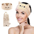 Headband for Washing Face Cute, Cat Print Headband for Women Kids, Microfiber Soft Wraps, Adjustable Elastic Hair Band for Facial Spa Makeup, Hair...