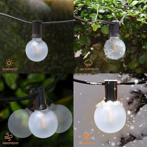 Abeja G40 LED Frosted Light Bulbs, 0.6W Shatterproof Plastic LED Bulbs, Frosted Globe Light Bulbs Fits C7/E12 Candelabra Base, for Outdoor String ...