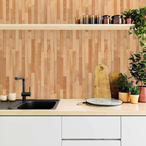 Jeweluck Wood Contact Paper Peel and Stick Wallpaper 17.7inch × 118.1inch Faux Wood Peel and Stick Countertops Self Adhesive Contact Paper Waterpr...