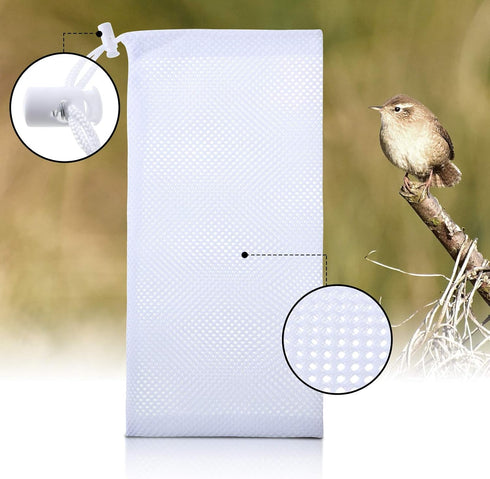 Shihanee 6 Pieces Wild Bird Finch Sock Feeder Bird Seed Sock Bird Feeder Net Thistle Seed Socks Bird Food Finch Sock for Wildlife(White)...
