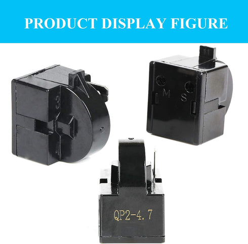 Reyhoar 2 Pcs QP2-4.7/ QP2-4R7 4.7 Ohm Refrigerator PTC Start/Starter Relay Replacement Part for Mini Fridges and Coolers (1 Pin)