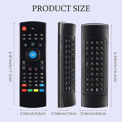 MX3 Air Mouse Voice Remote Control, 2.4G Multifunctional Mini Wireless Keyboard Air Mouse Remote for Android Smart TV Box, 3-Gyro&Gsensor, Project...