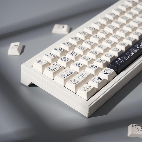 PBT Keycaps Graffiti Cat Keycaps 148 Keys DYE-Sub Custom Keycaps Set, Cherry Profile Keycaps for Cherry Mx Switches ISO ANSI Layout Mechanical Key...