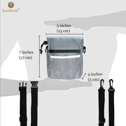 SunGrow Dog, Ferret & Parrot Training Pouch, Training Bag for Treats, Kibbles, Toys & Accessories, Gray, Multiwear and Weather-Proof, 1 pouch with...