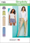 Simplicity Easy-to-Sew Pattern 1165 Misses Slim Pull-on Pants, Long, or Short Shorts Sizes 6-8-10-12-14...