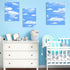 18" x 12' Clouds Fade Resistant Bulletin Board Roll, Fabric for Classroom Bulletin Boards, Classroom Decor, Curtains, and Crafts, Non Woven Blue S...