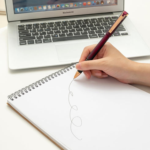 Linbsunne Black Gel Pens 0.7mm Medium Point Pen Office Pens 2-in-1 Stylus Pens for Touch Screens Gel Ink Rollerball Pens for Writing (18 Pack-red)...