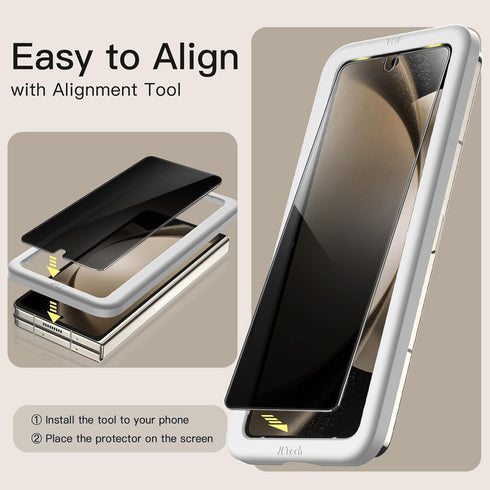 JETech Front Privacy Screen Protector for Samsung Galaxy Z Fold 5, Anti-Spy Tempered Glass Film with Easy Installation Tool, Case-Friendly, 2-Pack...