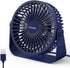 FARADAY USB Desk Fans 5 Inches Portable Table Fans 360° Head Rotation Small Personal Desktop Fan for Home Office, 3 Speeds, Navy Blue...