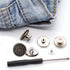 GIYOMI 20mm&17mm Perfect Fit Instant Button,12 Sets Nailess Removable Metal Buttons Replacement Repair Combo Thread Rivets and Screwdrivers, Insta...