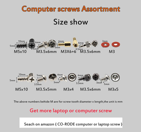 310pcs Motherboard Standoffs Screw, PC Computer Screws Kit Set for Mainboard, Hard Drive HDD, Case, Fan, Power Graphics,CD-ROM...