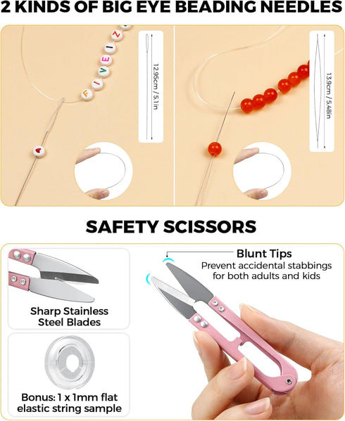 6 Rolls FIVEIZERO Elastic Bracelet String Cord, 0.4mm,0.5mm,0.6mm,0.7mm,0.8mm,1mm Crystal Clear Stretchy Elastic Bead String for Bracelets, Jewelr...