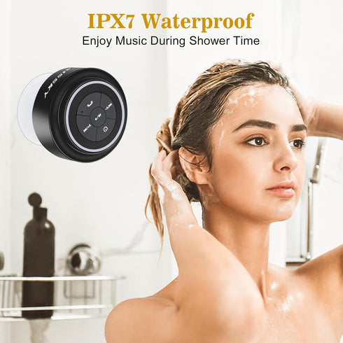 HAISSKY Bluetooth Shower Speakers, Portable Wireless Speaker with Suction Cup, IP67 Waterproof Outdoor Wireless Speaker, Pairs Easily to Phones, T...