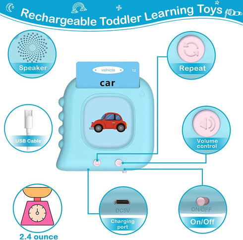 Talking Flash Cards for Toddlers, Toddler Toys for Ages 1 2 3 4 5 Years Old Boys Gifts, Educational Learning Toys, Speech Therapy, 224 Sight Words...