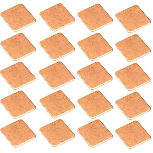 Easycargo 20pcs Heatsink Copper Pad Shims 15mmx15mm for cooling Laptop GPU CPU IC Chips VGA RAM (15x15x2.0)...