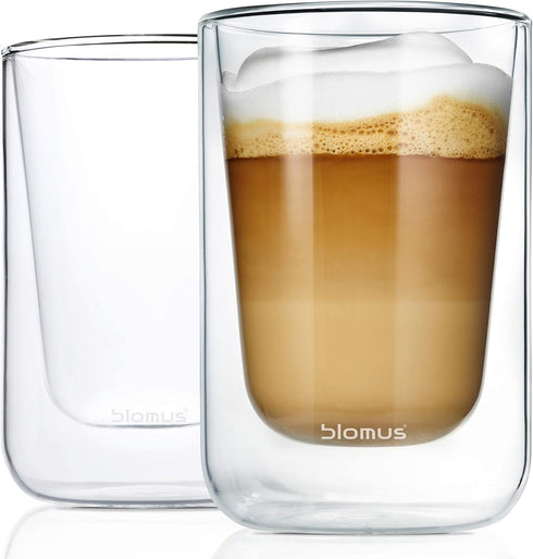 Blomus 63654 Nero Set of 2 Cappuccino or Tea Glasses, 8 oz, Clear, 2 Piece...