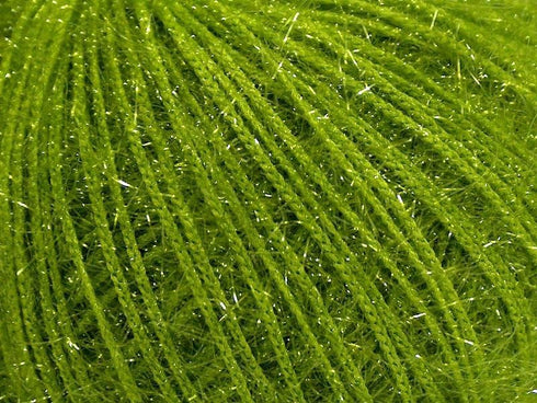 Spring Green Sparkle Soft - Ice Yarns Metallic Lurex Nylon Short Eyelash Yarn 50gr (1.76ounces) 140m (153 yards)......