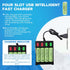 8PCS 1.2V 1800mAh Ni-MH AA Rechargeable Battery with 4 Slot USB Charger for Wireless Microphones, Electric Toys, Remote Mice, Calculators, Razors,...