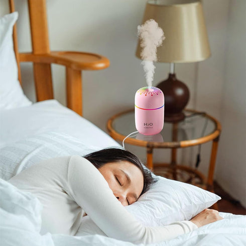 Small Humidifiers for Bedroom,Desk Humidifier,Portable Humidifiers,Car Humidifier,USB Humidifier,Travel Humidifier,Cute Humidifier,Night Light 300...
