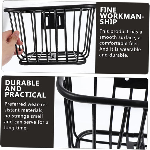 Sosoport Bicycle Iron Basket Cruiser Bike Bicycle Iron Bike Basket Rear Bike Basket Metal Bike Basket Bike Container Front Bicycles Basket 25X18X1...