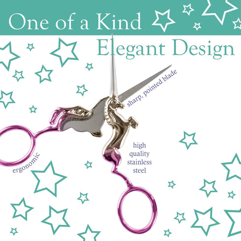 JubileeYarn Unicorn Embroidery Craft Stainless Steel Scissors - Gradient - 1 Pair...