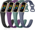GEAK 4 Pack Slim Band Compatible with Fitbit Charge 5/Charge 6 Bands Women Men, Soft Silicone Sport Replacement Wristband for Fitbit Charge 5/Char...