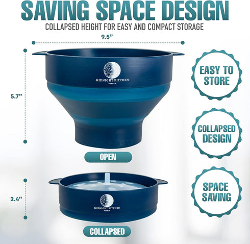 Silicone Popcorn Popper | microwave popcorn | dishwasher safe popcorn popper | air popper | popcorn bowl | 2-4 minute homemade popcorn | microwave...