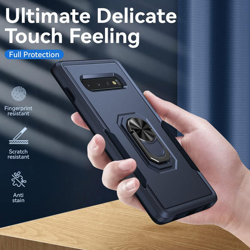 for Samsung Galaxy S10 Plus Case with Kickstand Armor Magnetic Ring Rugged Protective Military Grade Shockproof Case for Galaxy S10+ Plus Phone Ca...