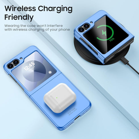 for Samsung Galaxy Z Flip 6 Case with Screen Protection, Flip z 6 Slim HD Clearly Case Ultra-Thin Anti-Scratch Shockproof Phone Case Support Wirel...