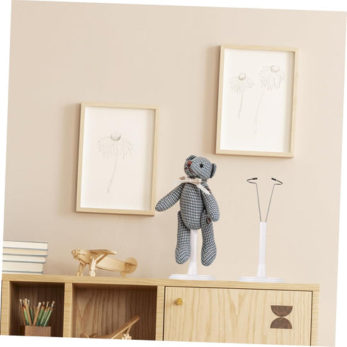 Toddmomy White Doll Stands 2Pcs Doll Display Stand Doll Bracket Doll Support Stand Bear Stand Desktop Doll Holder for Kids Accessories (25cm)...