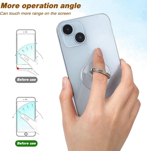 5 Pcs Phone Ring Holder Grip Diamond Cell Phone Ring Holder Stand Transparent Phone Rings Holder Grip 360°Rotation Finger Ring Stand Compatible wi...