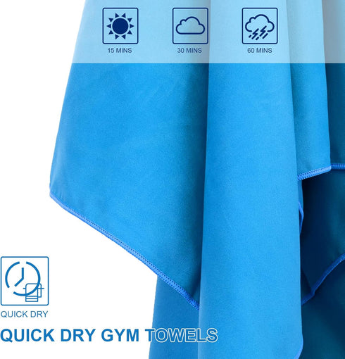 Microfiber Towel 5Pcs Quick Dry Gym Towel(Large 16 * 32Inch &X-Large 24 * 48inch) Super Absorbent Fiber Gym Towel Fast Drying, Workout Gear for Bo...