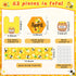 63 Pcs Bee Themed Birthday Bulletin Board Sets Paper Cutouts with Glue Point Bee Birthday Classroom Bulletin Board Display Bee Theme Birthday Char...