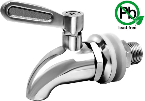 DOZYANT Updated More Durable Beverage Dispenser Replacement Spigot,Stainless Steel Polished Finished, Water Dispenser Replacement Faucet, fits Ber...