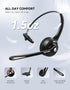 TECKNET Bluetooth Headset, Wireless Headset with Noise Canceling Microphone for Trucker, On-Ear Bluetooth Headset with Mute Mic for Work, Cellphon...