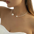 Elegant Metal Big Ball Collar Necklace Pearl Open Clavicle Chain Long Tassel Pearls Pendant Necklace Statement Beaded Link Chain Choker Necklace f...