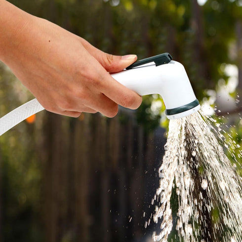 On/off Standard Trigger Sprayer Handle Plastic Bidet Spray Head with 1/2" Connecting Hose Bidet Attachments for RV Water Outlets, White...