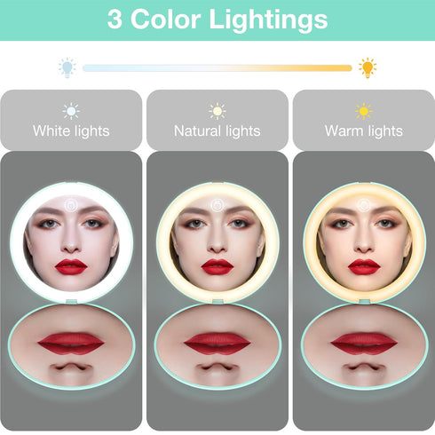 wobsion 10X Magnifying Tabletop Mirror, 4 Inch Round, Glass, ABS...