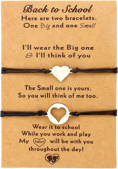 FUTIMELY Back to School Bracelet Gifts Mother and Daughter Infinity Heart Butterfly Matcing Wish Bracelet Set for Mommy and Me First Day of School...