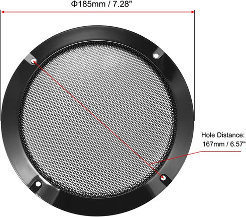 uxcell 2pcs Speaker Grill Mesh Decorative Circle Woofer Guard Protector Cover Accessories Black 6.5" Mounting Hole Distance...