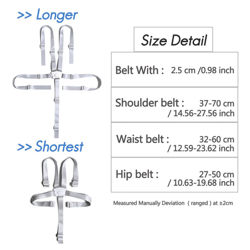 ZARPMA High Chair Security Straps, Replacement 5 Point Children Safety Harness Convertible Straps for High Chair/Pram/Buggy/Kid Pushchair...